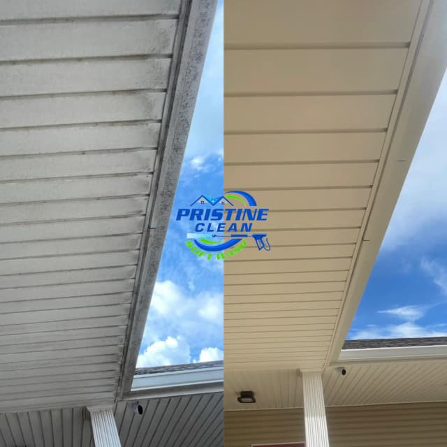 Third gutter before and after cleaning