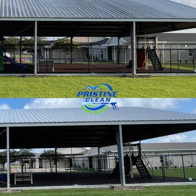 Another roof before and after cleaning